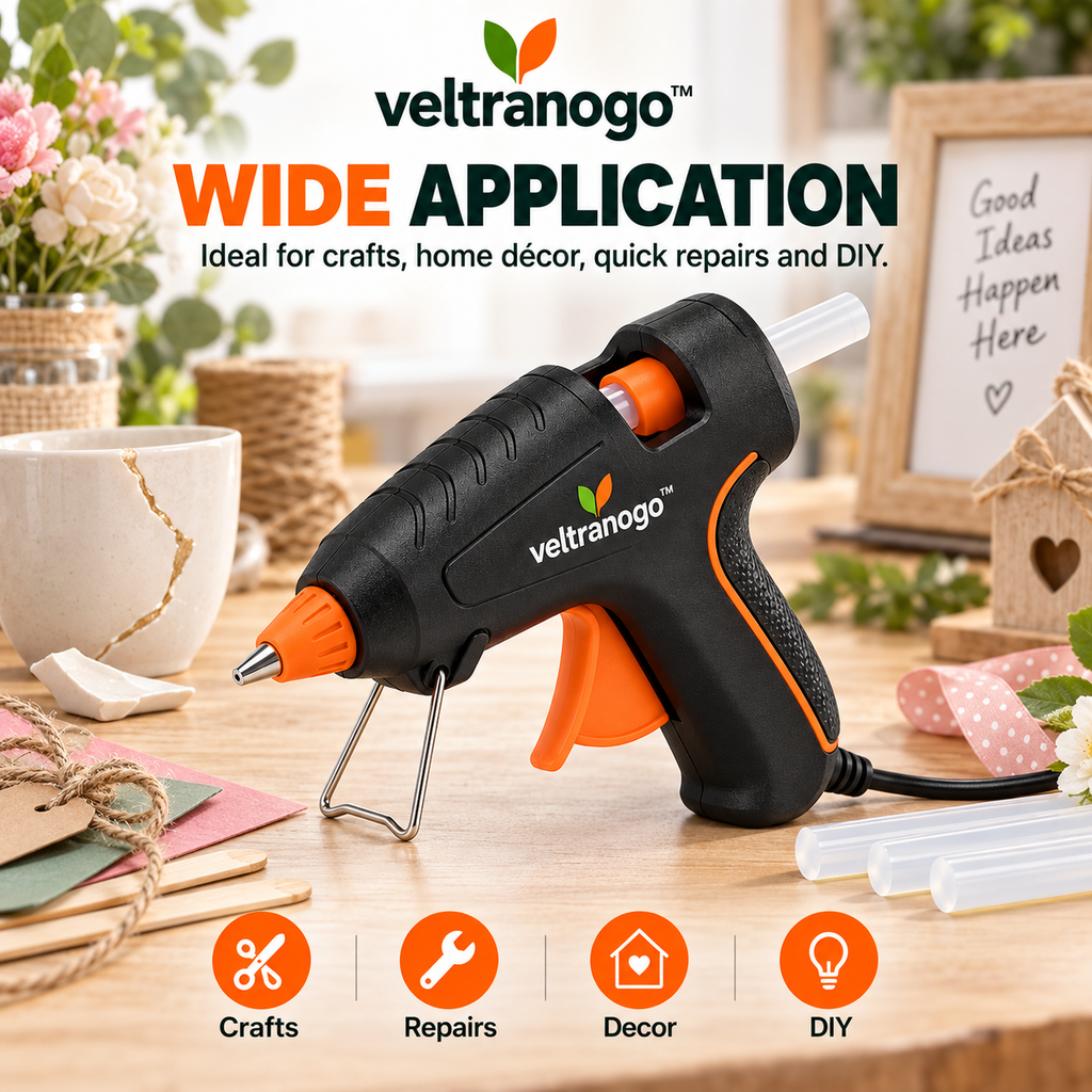 Veltranogo™ Mini Hot Glue Gun, Fast Heating Craft Glue Gun with Anti-Drip Nozzle & Comfort Grip for DIY Projects