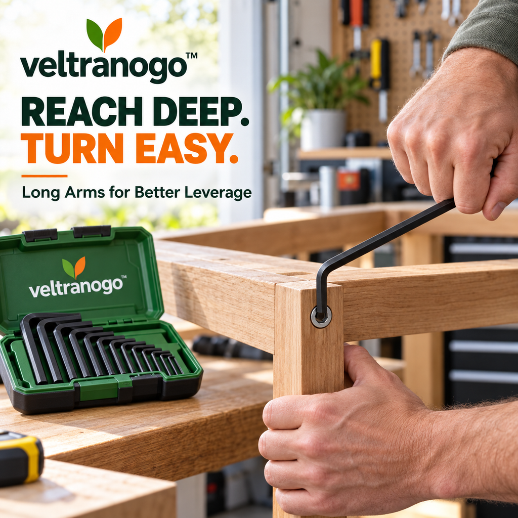 Veltranogo™ Professional Hex Key Set, Hardened Alloy Steel L-Wrench Kit for Repair & DIY