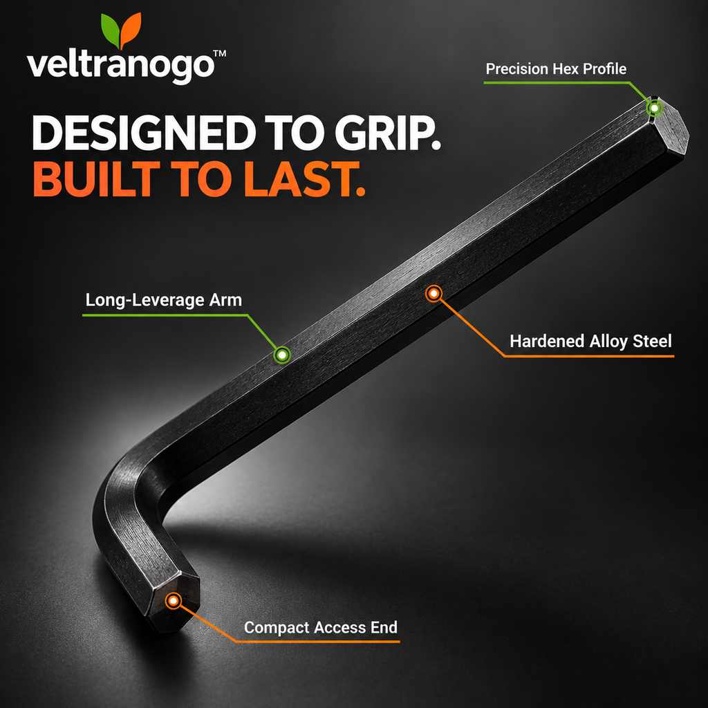 Veltranogo™ Professional Hex Key Set, Hardened Alloy Steel L-Wrench Kit for Repair & DIY