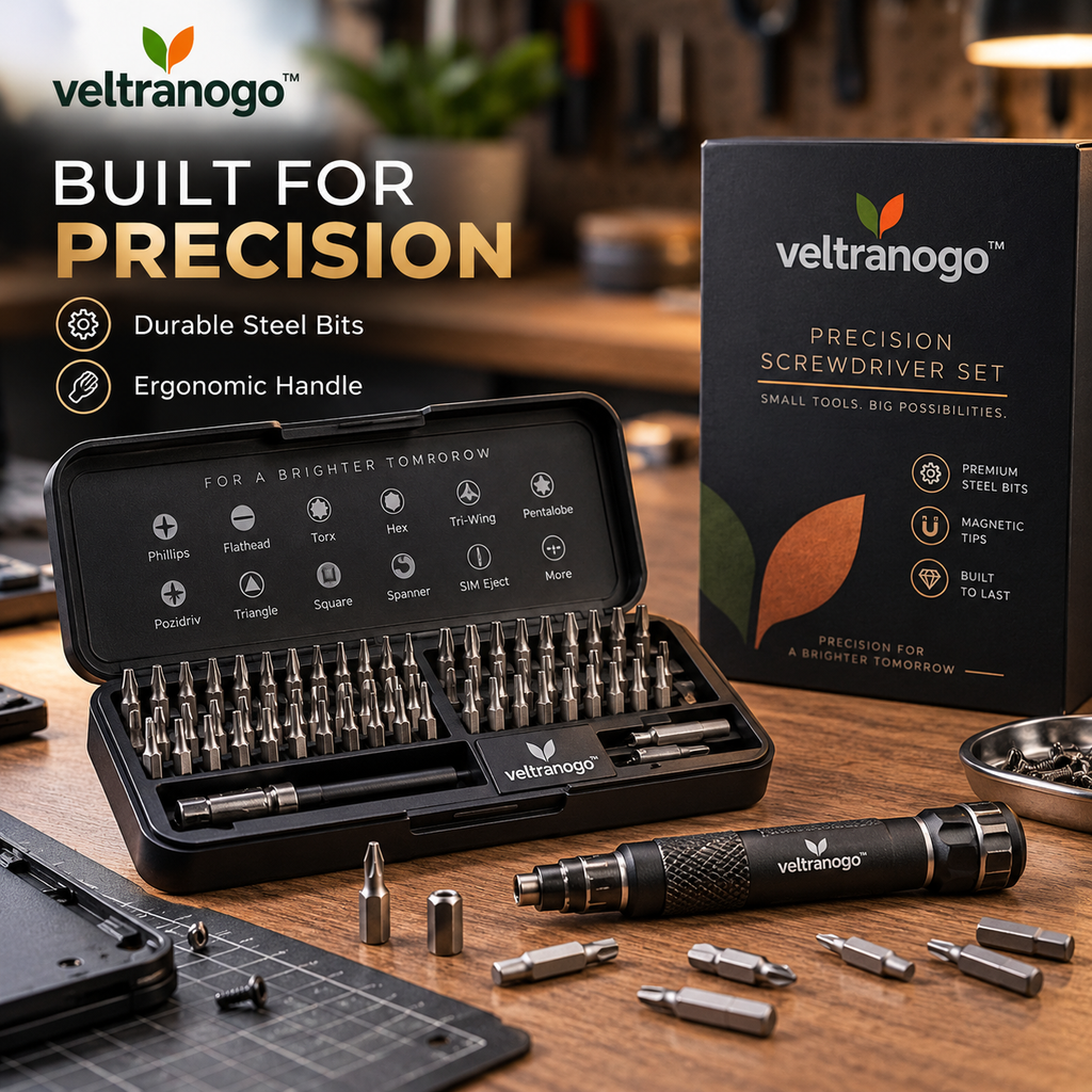 Veltranogo™ Magnetic Screwdriver Set with Precision Bits & Portable Storage Case