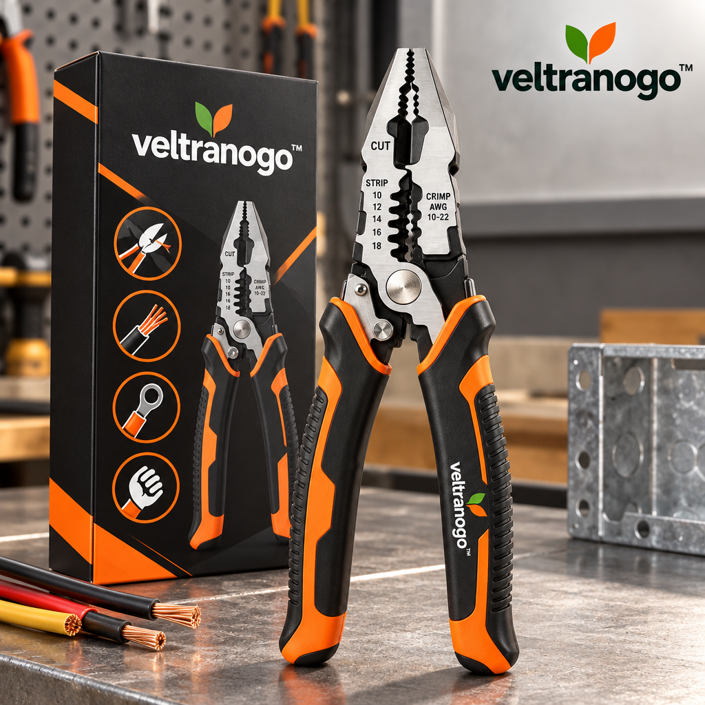 Veltranogo™ Multi-Function Electrician Pliers with Wire Cutter, Stripper & Crimping Tool