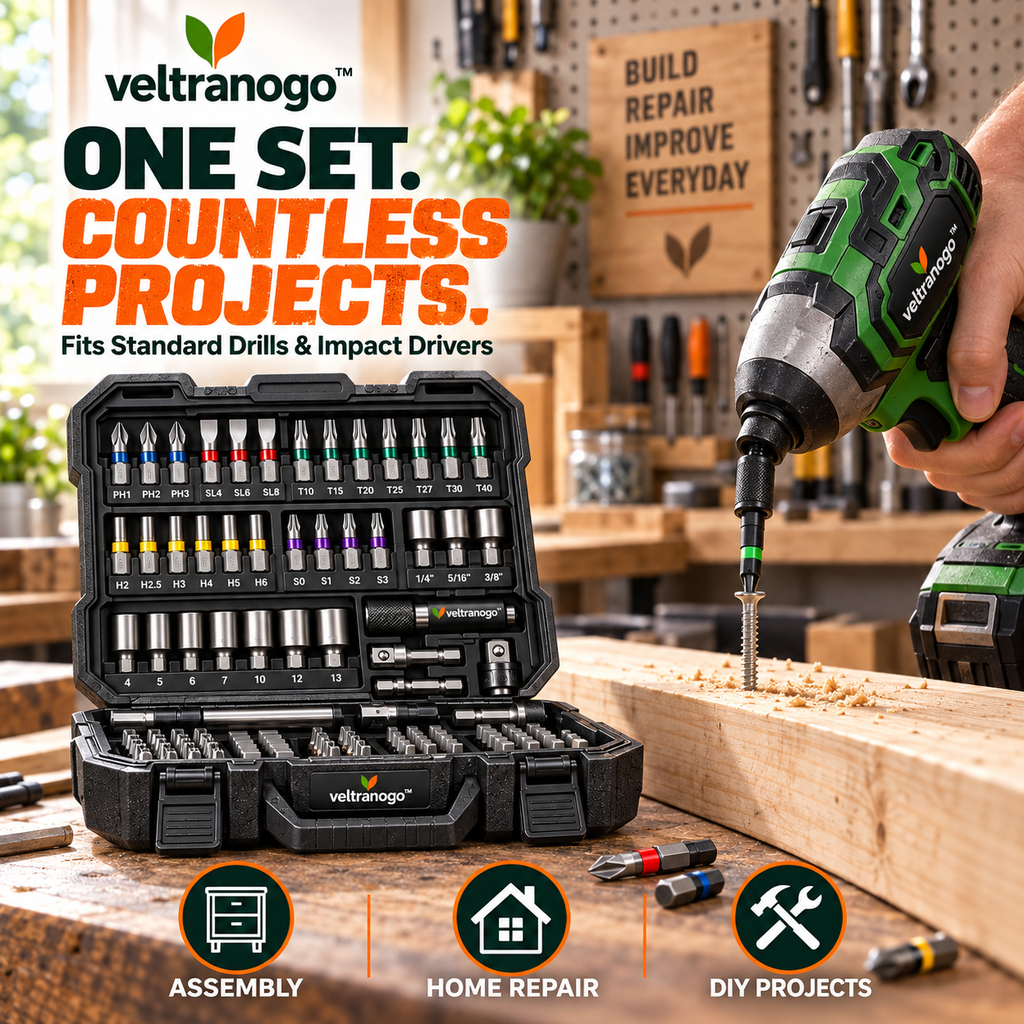 Veltranogo™ Professional Impact Bit Set, Multi-Size Hex Shank Drill & Screwdriver Bit Kit